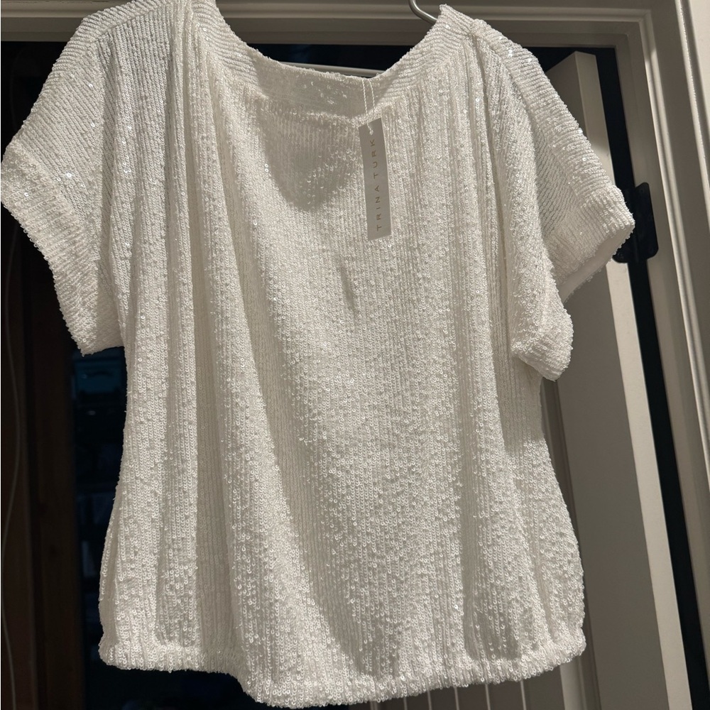 White Sequin Top